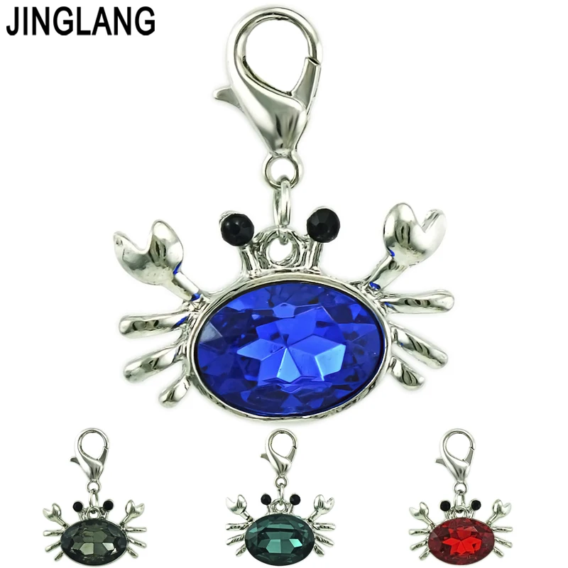 JINGLANG модные подвески с застежкой-карабином в виде животного краб из пластика