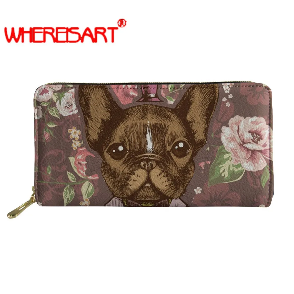 WHEREISART Чихуахуа принты женские кошельки и длинный кошелек женское дамское