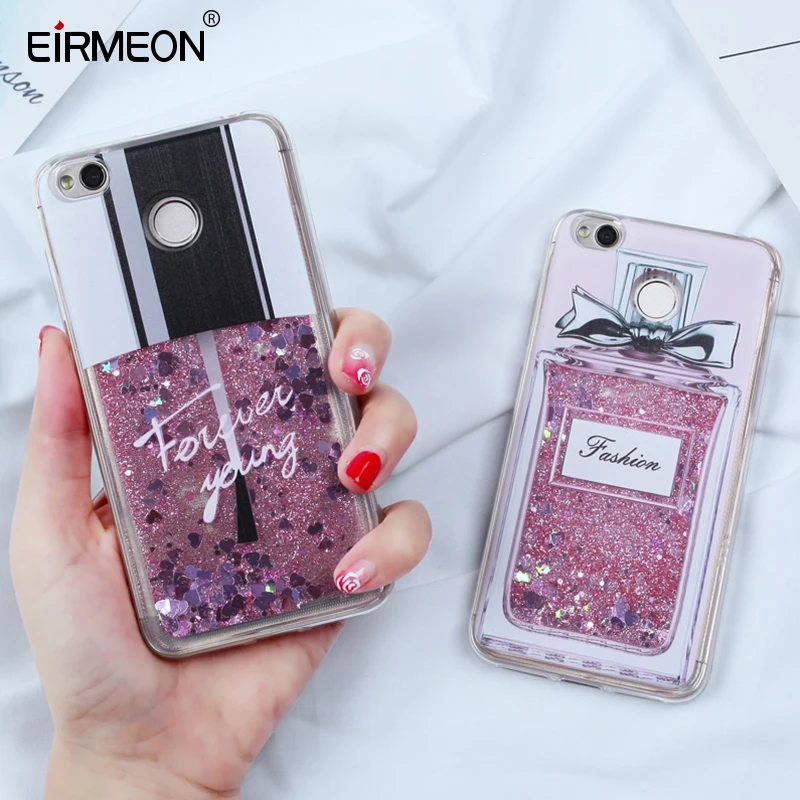Soft TPU Case For Xiaomi Redmi Note 5 4 4X Pro Liquid Glitter Quicksand Cute Bottle S2 4A Plus |