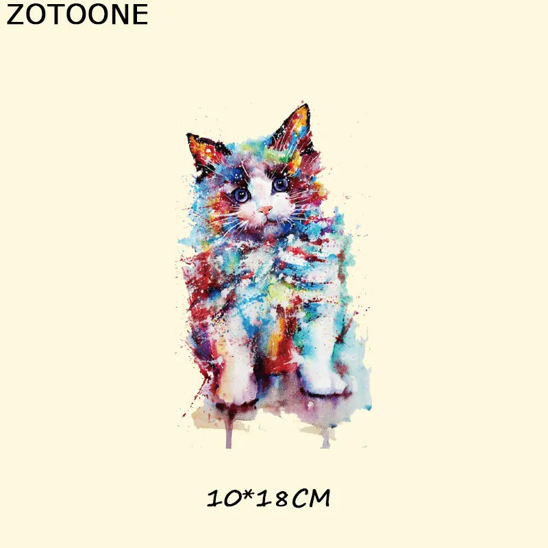Нашивки ZOTOONE с надписью Кот стирающаяся аппликация на одежду принтом для