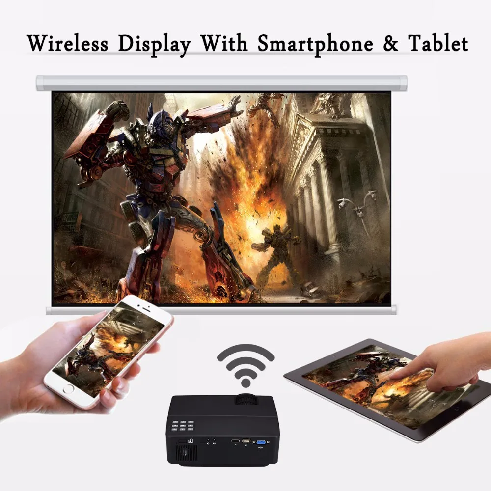 Excelvan E08 E09 проектор для домашнего кинотеатра 1080 P(опционально ОС Android Bluetooth WI-FI, Поддержка AC3) светодио дный 1800 люмен ЖК-дисплей Proyector