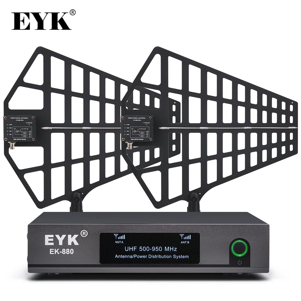 EYK EK-880 300 м направленная антенна микрофонный сплиттер коллектор антенный распределитель усилитель для 8 комплектов беспроводной микрофонной системы