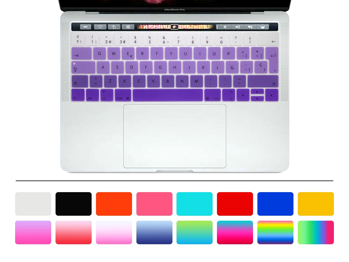 Для 2017 MacBook Pro 13 15 Retina A1706 A17067 с сенсорной панелью градиентная Радуга ESP Европейский