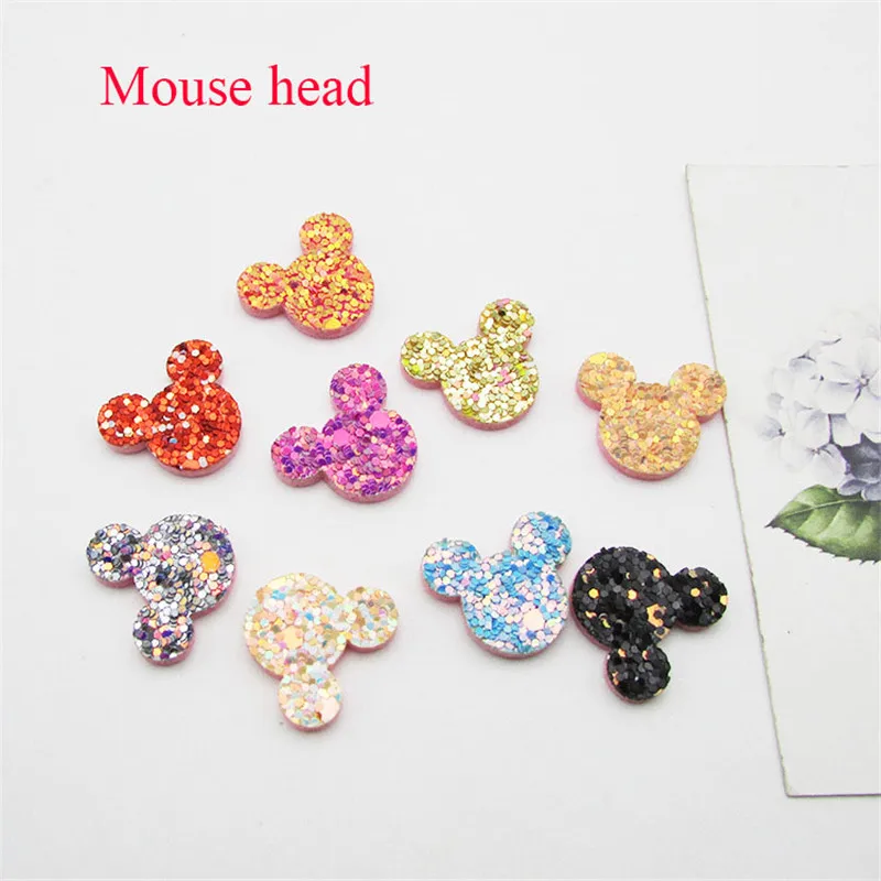 mouse head mix color 50 шт./лот мелкие блестки цветок/звезда Мягкие аппликации на день рождения вставка для торта карты и мобильный телефон наклейки аксессуары - Цвет: mouse head mix color