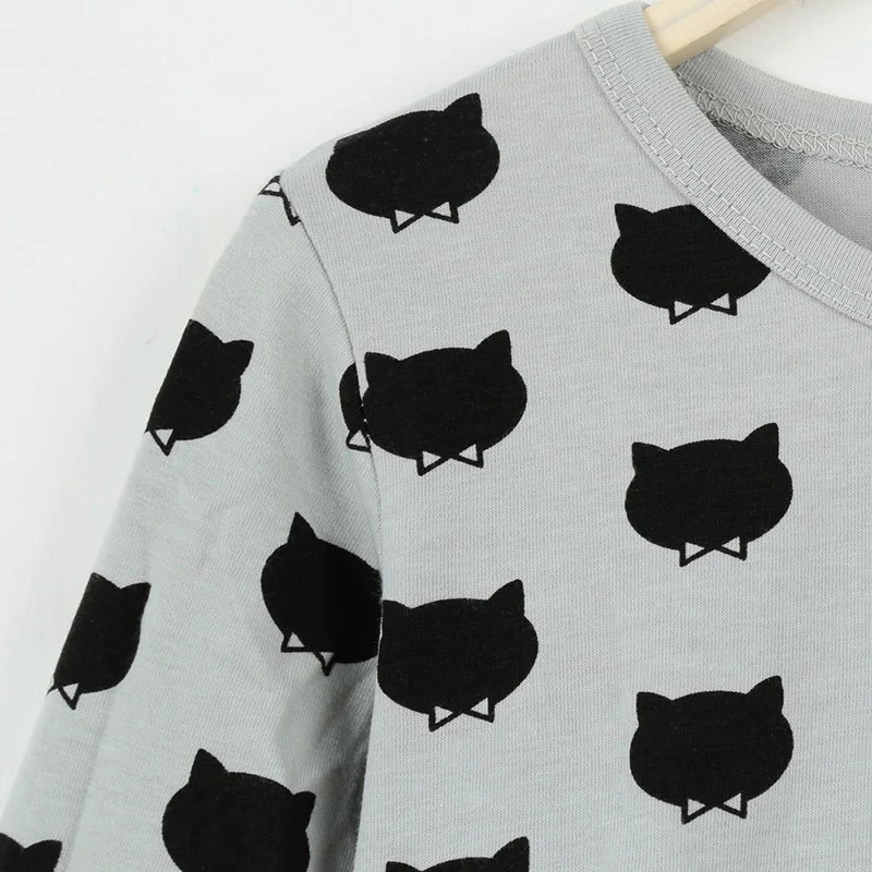 DAVYDAISY 2017 Fashion Girls Dresses Kids A-Line Full Sleeve Black Cat Print Princess Dress Children Costume WD-016 | Детская одежда и