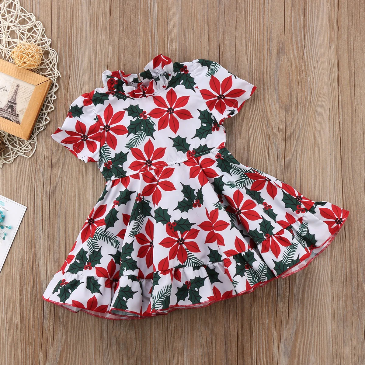Summer Kids Baby Girls Princess Flower Floral Short Sleeve Dress Outfit Sundress | Детская одежда и обувь