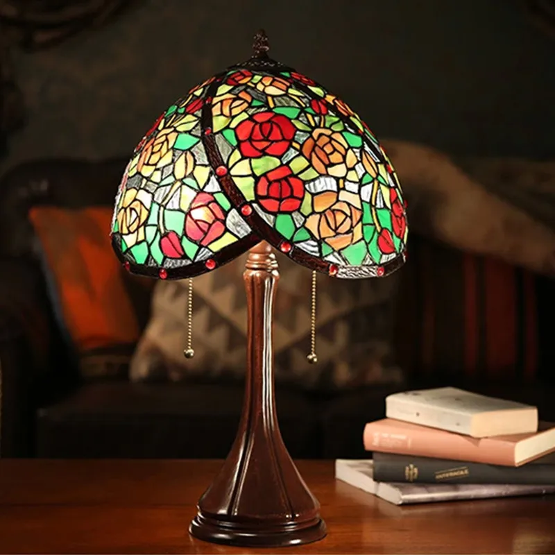 Роскошная винтажная Витражная лампа Tiffanylamp светодиодный офисный салон в стиле АР