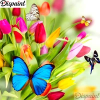 dispaint full squareround drill 5d diy diamond painting flower lily butterfly 3d embroidery cross stitch 5d home decor a10915
