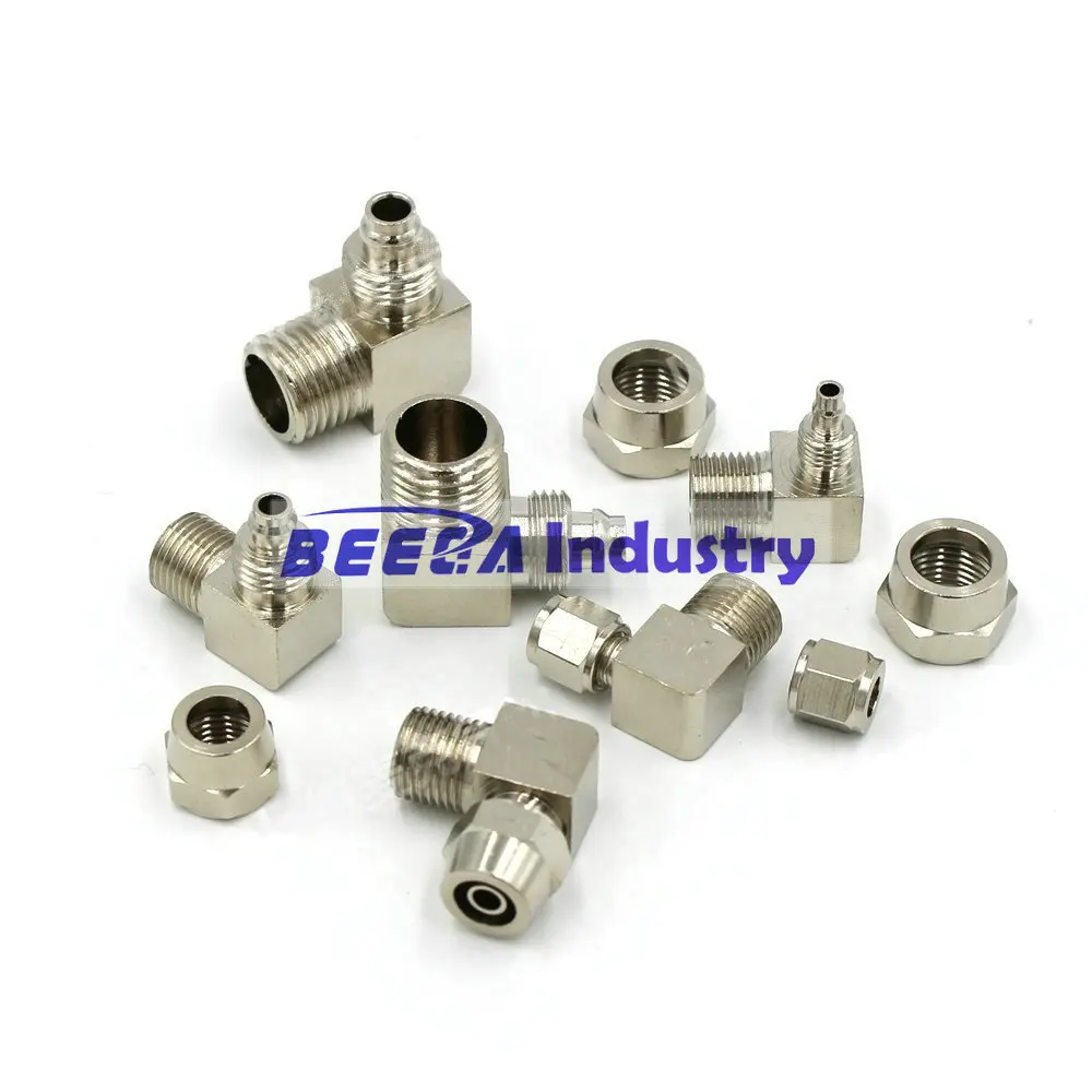 Медный пневматический быстроразъемный прямоугольный колено для пластиковой