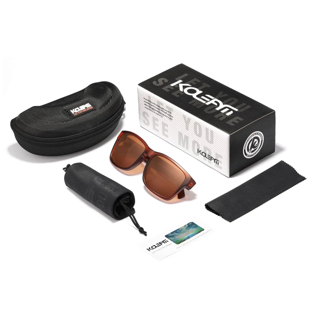 KDEAM Classic Polarized Sunglasses Men UV Protection TR90 Unbreakable Frame Square Oversized Outdoor Eyewear Women KD747-C5 - Цвет линз: C5