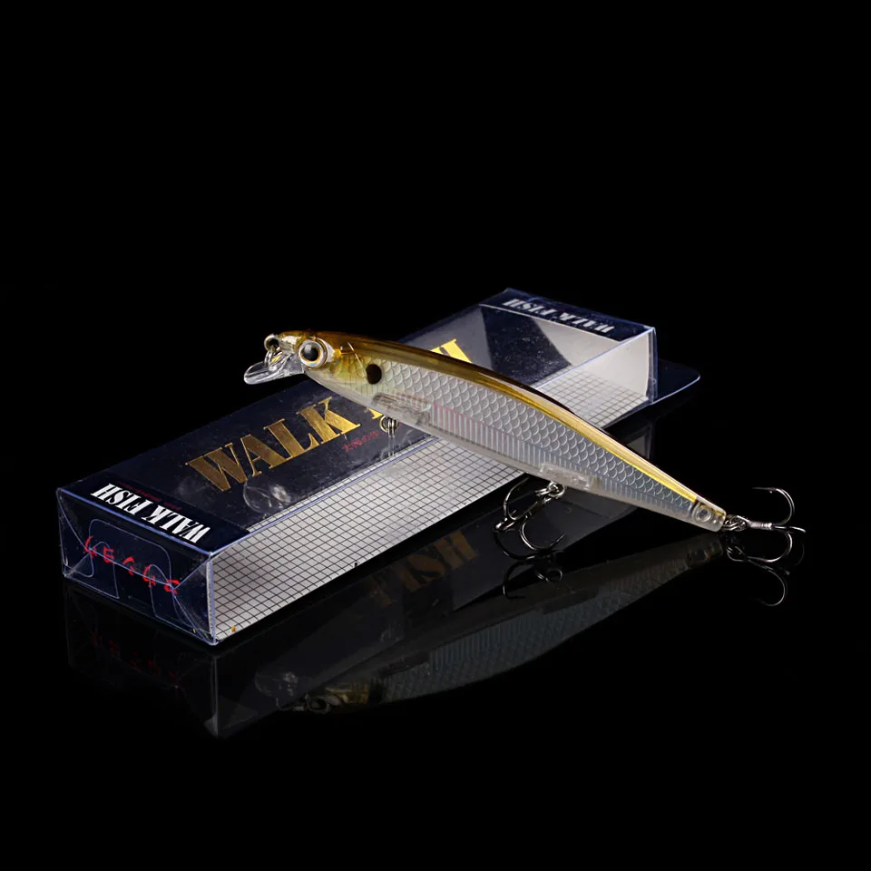 Ходить Рыба 1 шт. Рыболовная Приманка Minnow лазерный жесткая искусственная