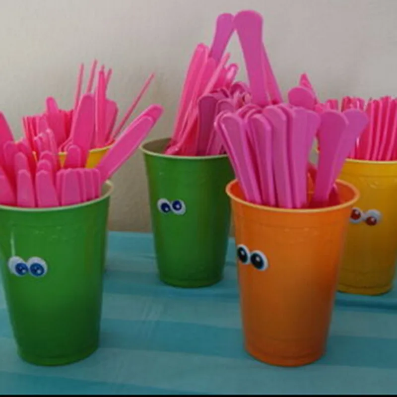 100 шт. с мультипликационным принтом в виде глаз на куклы для игрушек пластиковые