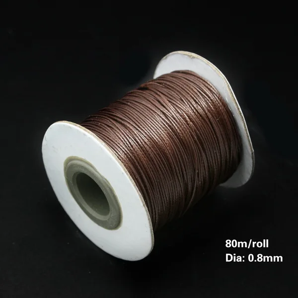 Dark Brown 80 м 0,8 мм хлопковые шнуры Бисероплетение провода восковый шнур, веревка ремень ювелирных изделий для изготовления ювелирных изделий браслет ожерелье DIY - Цвет: Dark Brown