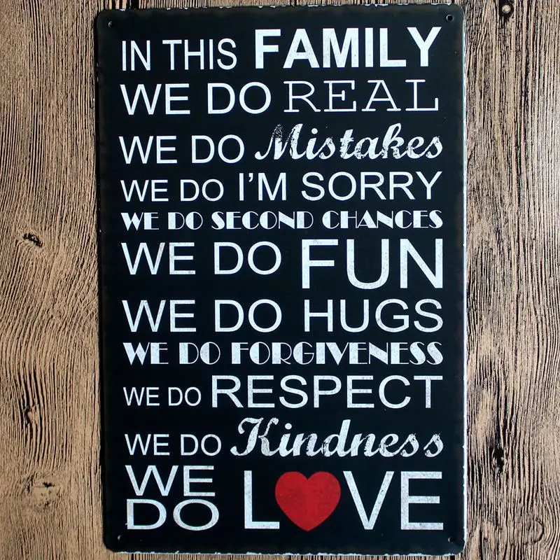 

Family Rules Metal Tin Sign Vintage Plaque ForWall Pub Cafe Home Art Decor Cuadros A-5563
