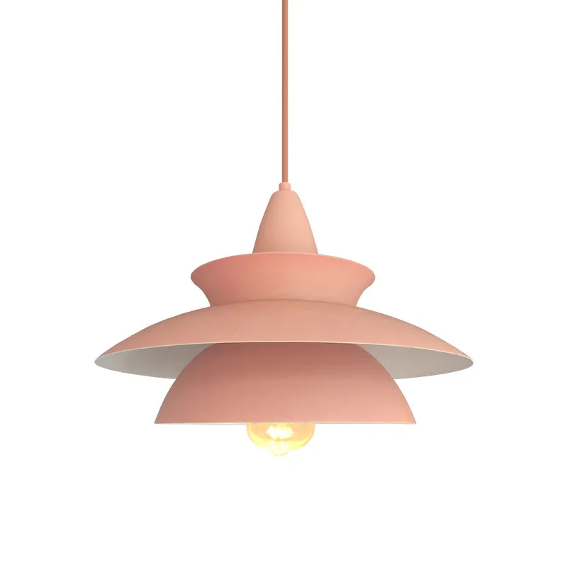 

Nordic Brief Dining room Pendant lights Modern Creative single head Foyer bedroom black white pink droplight LED E27 bulb