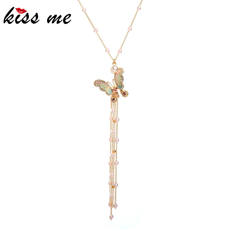 Kissme уникальная эмалированная Хрустальная Бабочка акриловая жемчужная кисточка