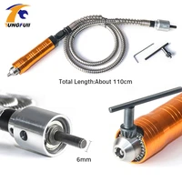 tungfull flexible flex dremel rotary tool electric grinder flexible shaft extension line 6mm drill chuck engraving machine hose