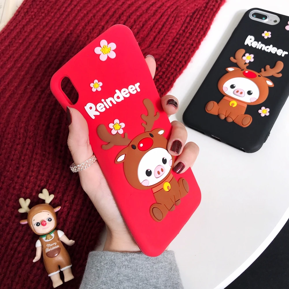 Рождество Стиль для iPhone X Case силиконовый мягкий чехол мобильного телефона c Милая