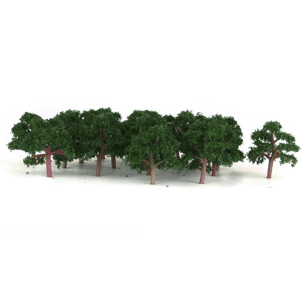 Фото Набор из 25 лесных растений для создания моделей деревьев масштаба Z для железнодорожных макетов и диорам размером 4 см.