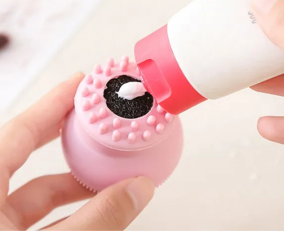 60pcs/lot Double-headed Multi Silicone Jellyfish Facial Brush Soft Baby Octopus Brush Cleanser Mini Skin Care Tools HA521