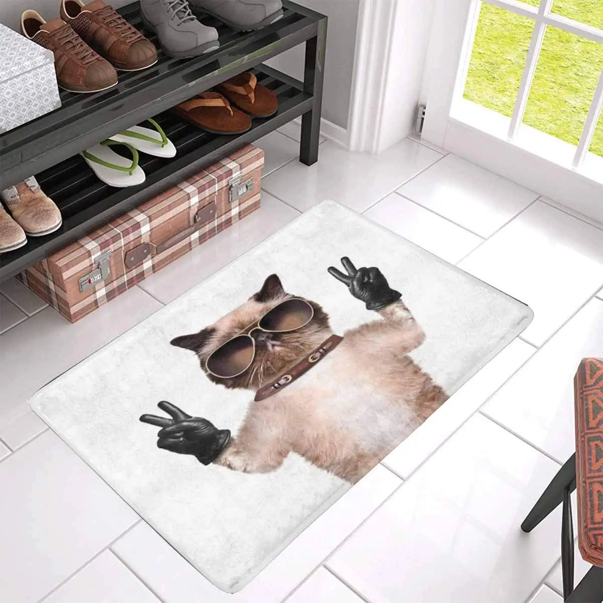 Нескользящий черный кожаный коврик с кошачьими пальцами домашний декор