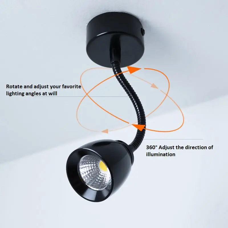 

LukLoy Hose Small Spotlight LED Wall Mounted Ceiling Light Background Wall Spot Light Cabinet Downlight Window Down Lights