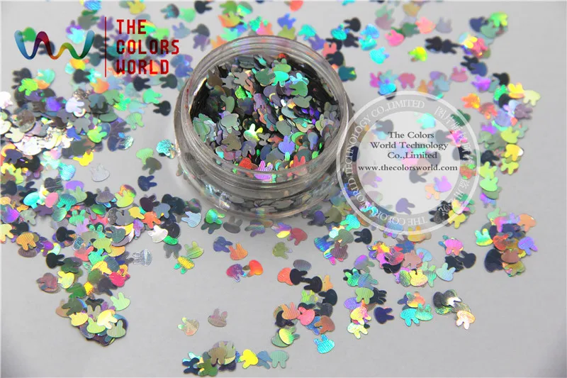 TCA100 лазер серебряного цвета Кролик 4 мм размер блеск пыли зеркальный для ногтей