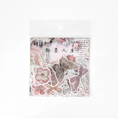 01 50 шт./пакет Винтаж бабочка цветок мини-бумажные наклейки для украшения стены стикеры сделай сам Дневник в стиле Скрапбукинг планировщик этикетка наклейка - Color: 01