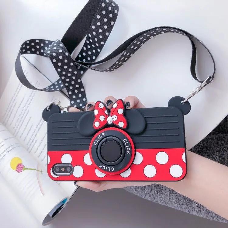 Бант мышь для iPhone XS MAX чехол Мягкая задняя крышка 6 6s X XR корпус камеры 7 8 plus +