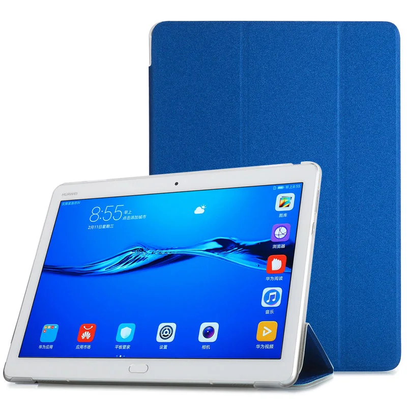 Чехол-подставка для планшета с рисунком для huawei MediaPad T5 10," AGS2-W09/L09/L03/W19 кожаный защитный чехол - Цвет: Blue