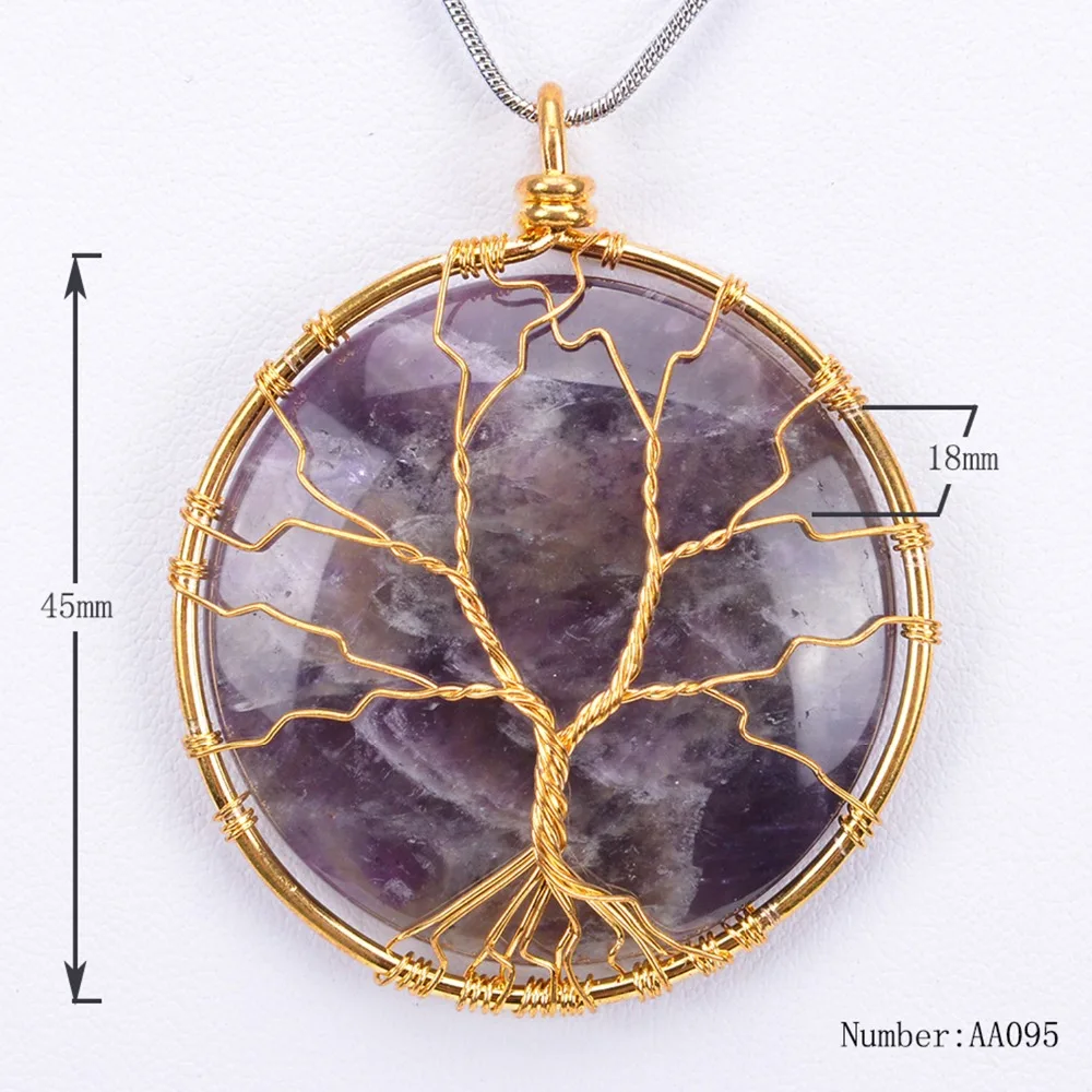 2018 Модные украшения Медь Натуральный камень круглый фиолетовая кристальная
