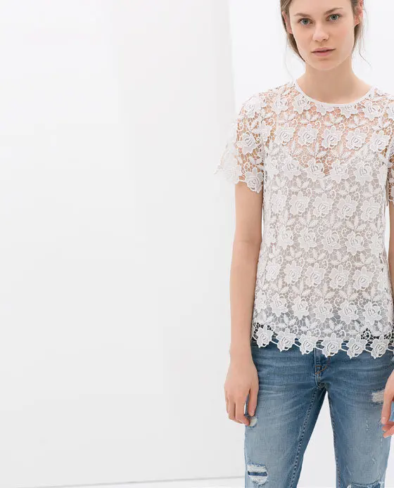 D428J6 temperament exquisite range of solid milk silk blouse piece hollow three dimensional flowers|blouse leopard|blouse wearingblouse japan |