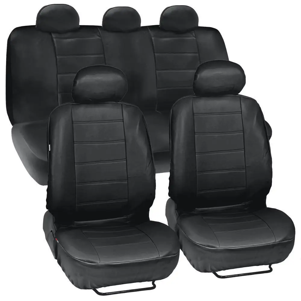 9 pcs Новые роскошные чехлы для сидений автомобиля из искусственной кожи, универсальные автомобильные чехлы для подарков, подходят для большинства автомобильных сидений, водонепроницаемые автомобильные интерьеры - Название цвета: 9 pcs