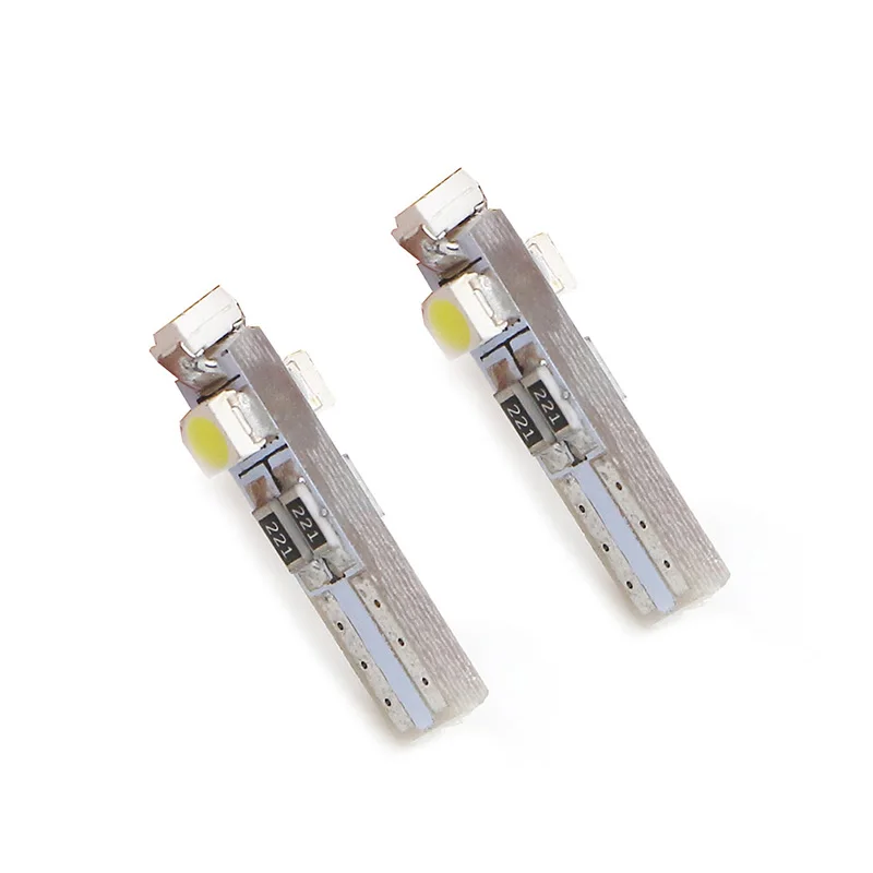 Wolflamp 4 шт. белый T5 светодиодный светильник 3528 3SMD автомобильные лампы на танкетке