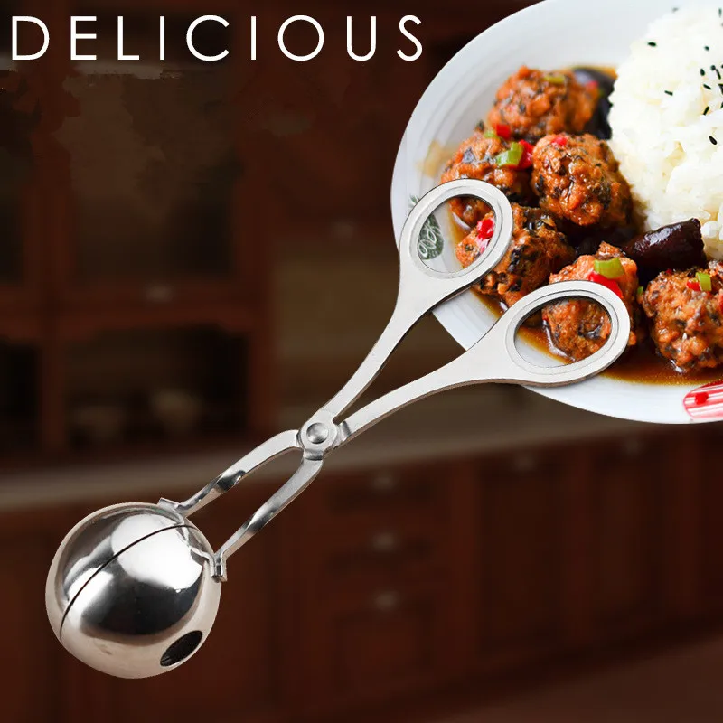 1 шт. кухонные принадлежности Meatball Maker Удобная Фаршированная Фрикаделька самодельный лед кремовые шарики ложка мясо рис фиксатор в виде шарика из нержавеющей стали