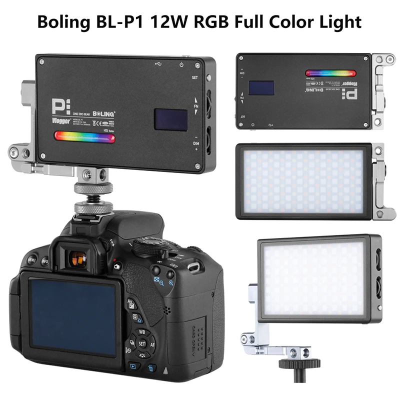 Boling BL-P1 RGB Полноцветный Светодиодный светильник для видеосъемки P1 2500 K-8500 K с регулируемой яркостью, светильник для студийной цифровой зеркальной камеры для видеосъемки