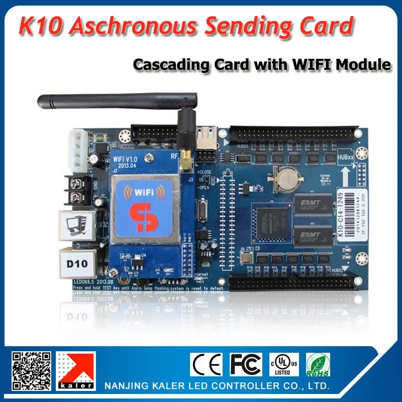 Карта Cacasding K10 с Wi Fi модулем асинхронная карта управления viddeo поддержкой