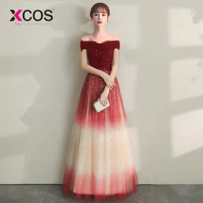 XCOS 2019 черные платья для выпускного вечера Длинные трапециевидные без рукавов с