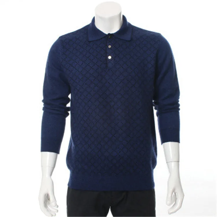 new arrival 100%goat cashmere turn-down collar knit men fashion argyle pullover sweater H-straight red 3color S/2XL | Мужская одежда