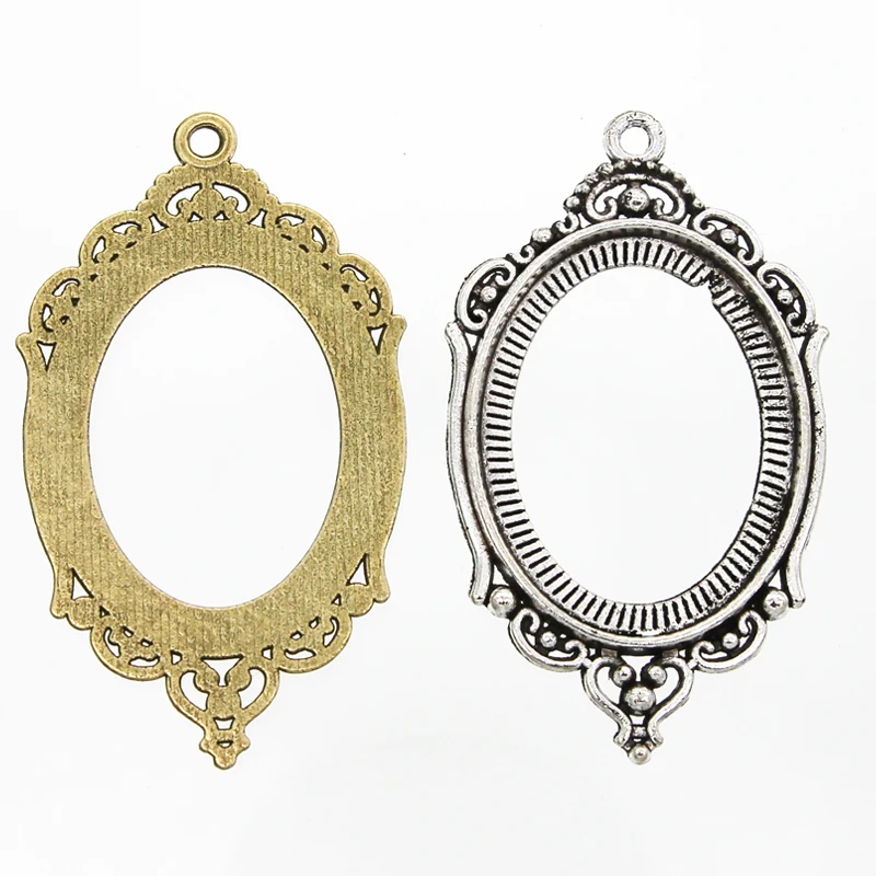 6PCS 30*40mm Pendant Oval Antique Bronze Gold Plated Cameo Convex Base Inlay Tray DIY Jewelry | Украшения и аксессуары