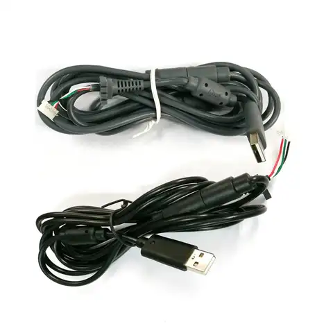 Цвет черный, серый; Комплект из 4 Pin проводной контроллер Интерфейс USB кабель для передачи данных аварийное отсоединение кабеля для XBOX 360 конт...