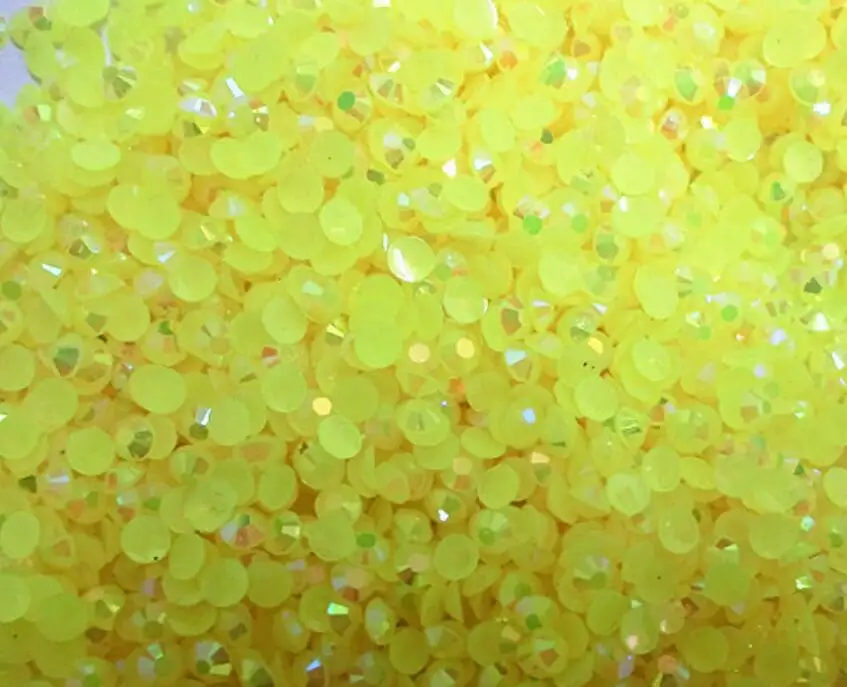 Блестящий желтый желеобразный бисер 2 мм 3 4 5 6 цветные стразы из смолы ручная