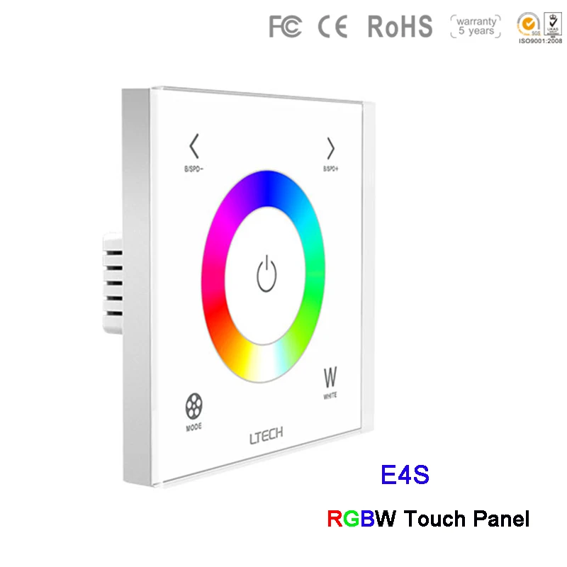 LTECH диммер E4/E4S RGBW светодиодная Сенсорная панель DC12 24V 3A * 4CH Max.288W настенный