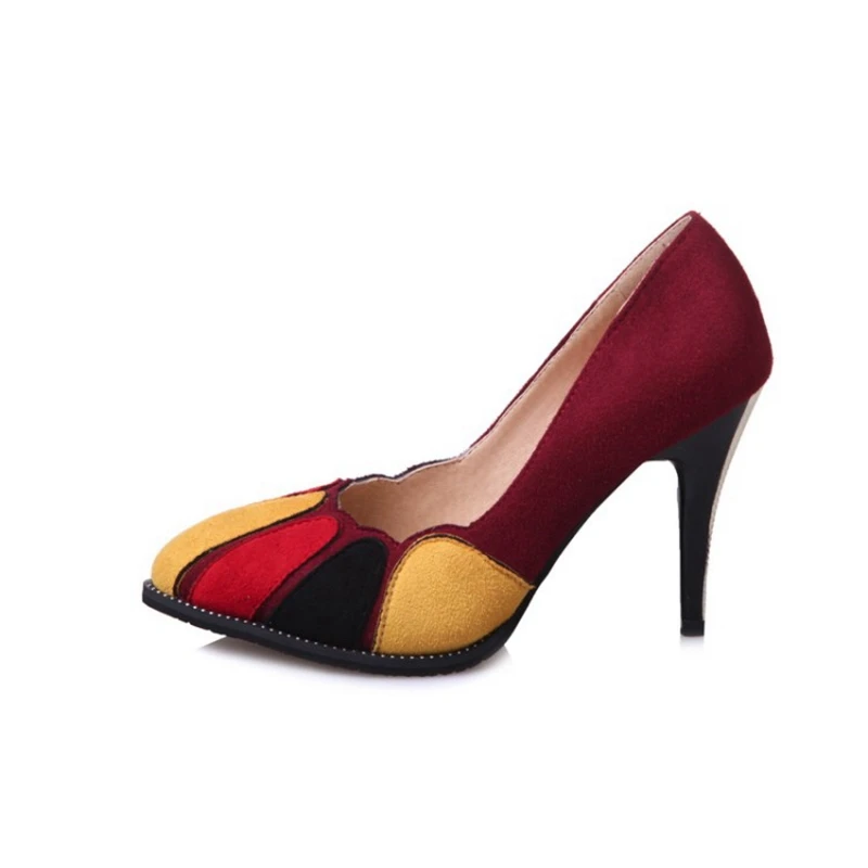 2017 новый дизайн женщины насосы замши женская обувь с каблуками мелкая рот