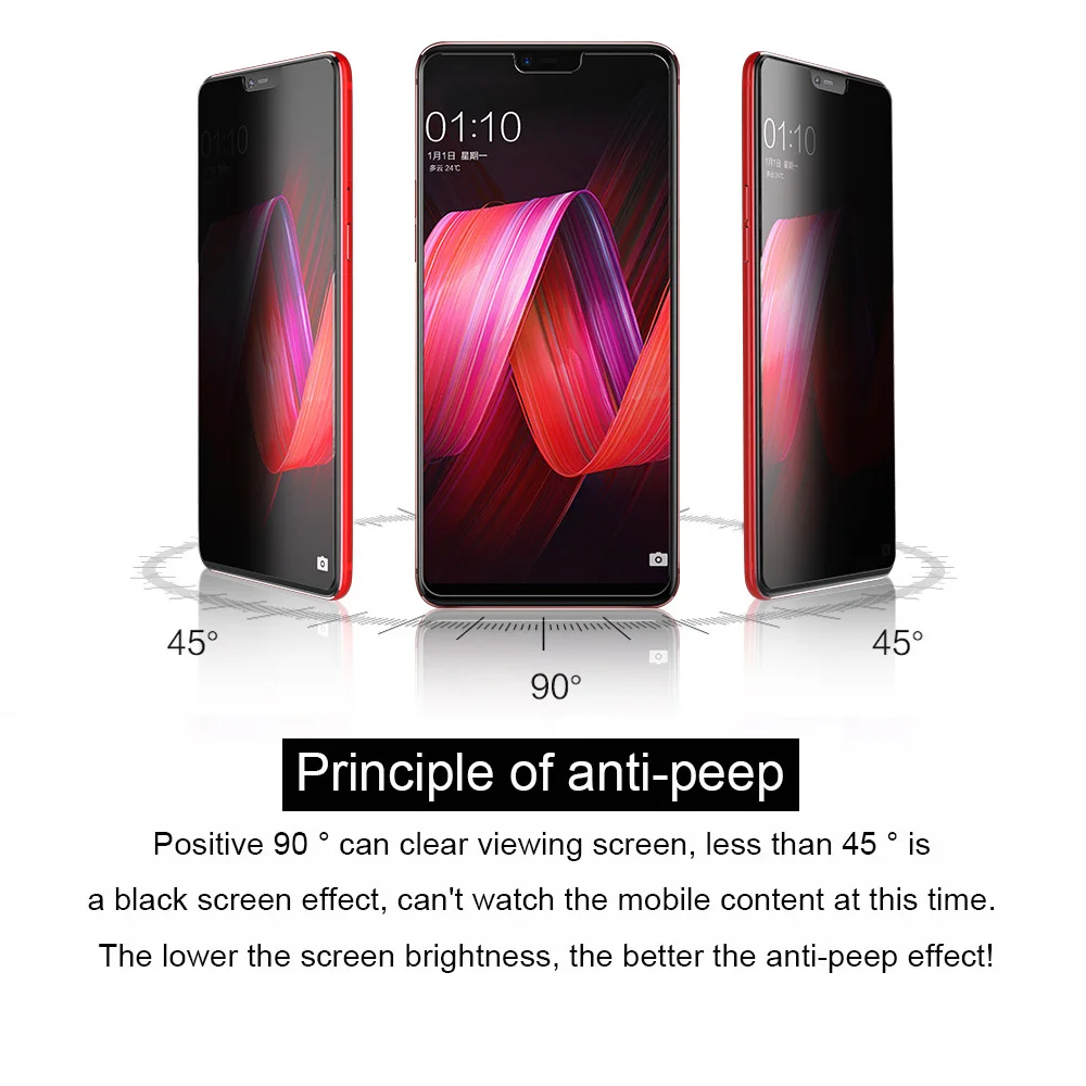 9H Privacy Screen Protector for XiaoMi Redmi 4a 4X 5A 6A 6 5 Plus Anti Peeping Tempered Glass Note 4 7 Pro | Мобильные телефоны и