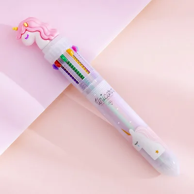 Ballpoint 1 шт., шариковая ручка с единорогом, 10 цветов, новинка, канцелярские принадлежности, кавайные ручки, новинка, Мультяшные гелевые студенческие ручки, милые кавайные ручки, школьные принадлежности - Цвет: Ballpoint