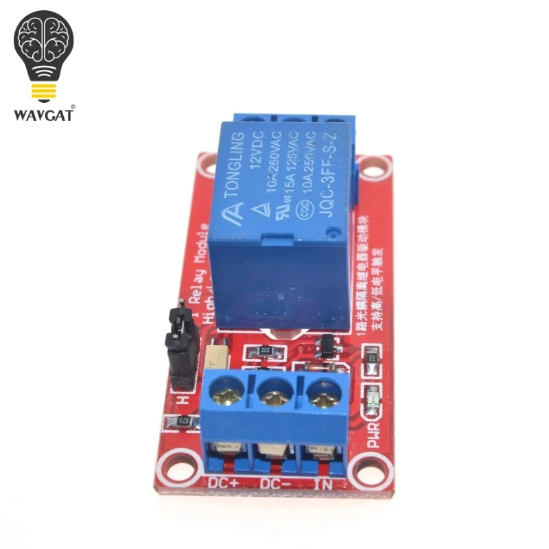Плата релейного модуля для Arduino WAVGAT 1 канал 12 В щит с опора оптопары триггером