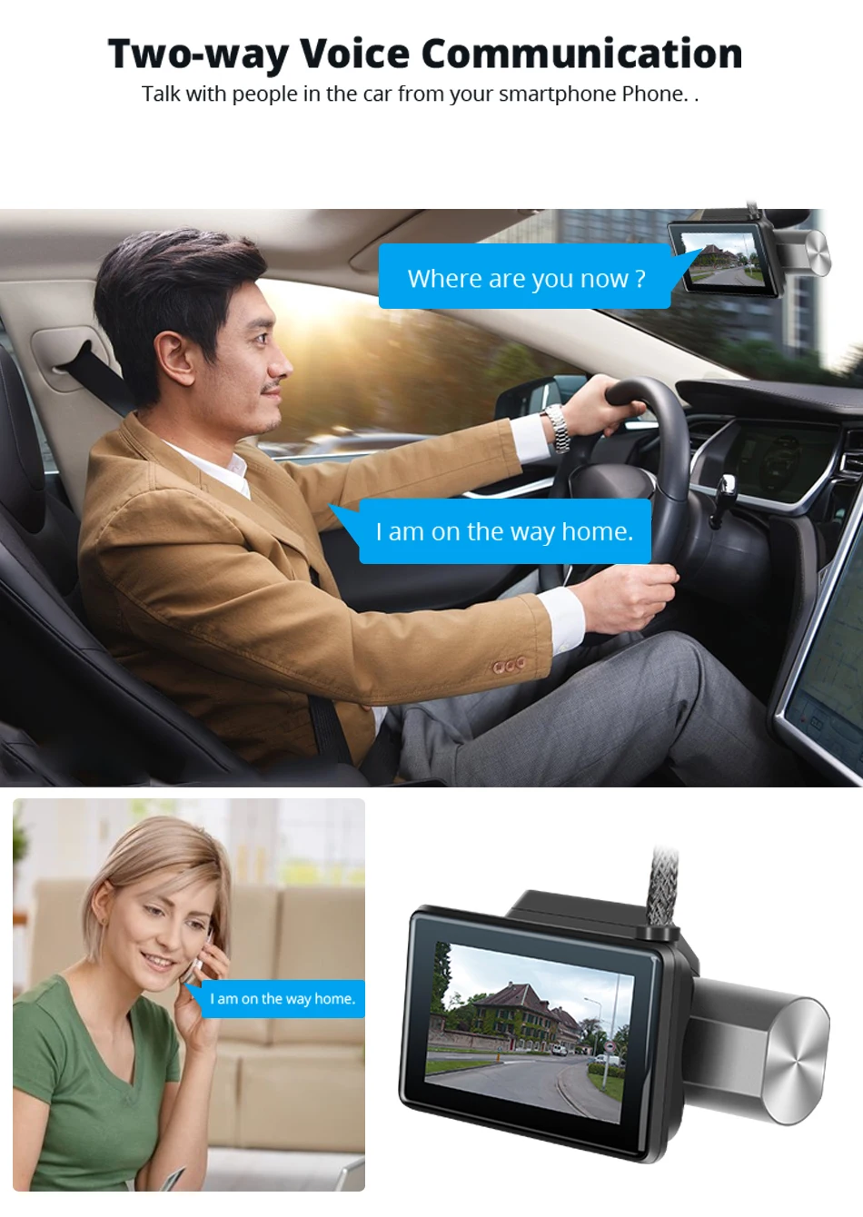 ANSTAR Dash Cam smart Car 3 дюйма 1080P HD видео запись с функцией Wi-Fi камера заднего вида мониторинг парковки Dash камера