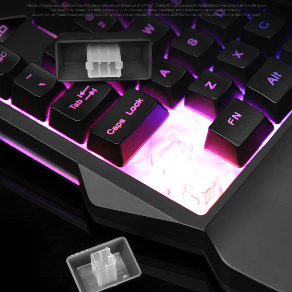 ABS Одноручные ключи игровая красочная подсветка Led Professional Mini Wired 35 Keys