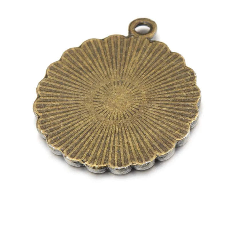 

10pcs/lot 20mm Flower Lace Pendant Settings Cabochon Base Bezel Trays Blank Fit Glass Cabochons DIY Pendant Necklace Finding